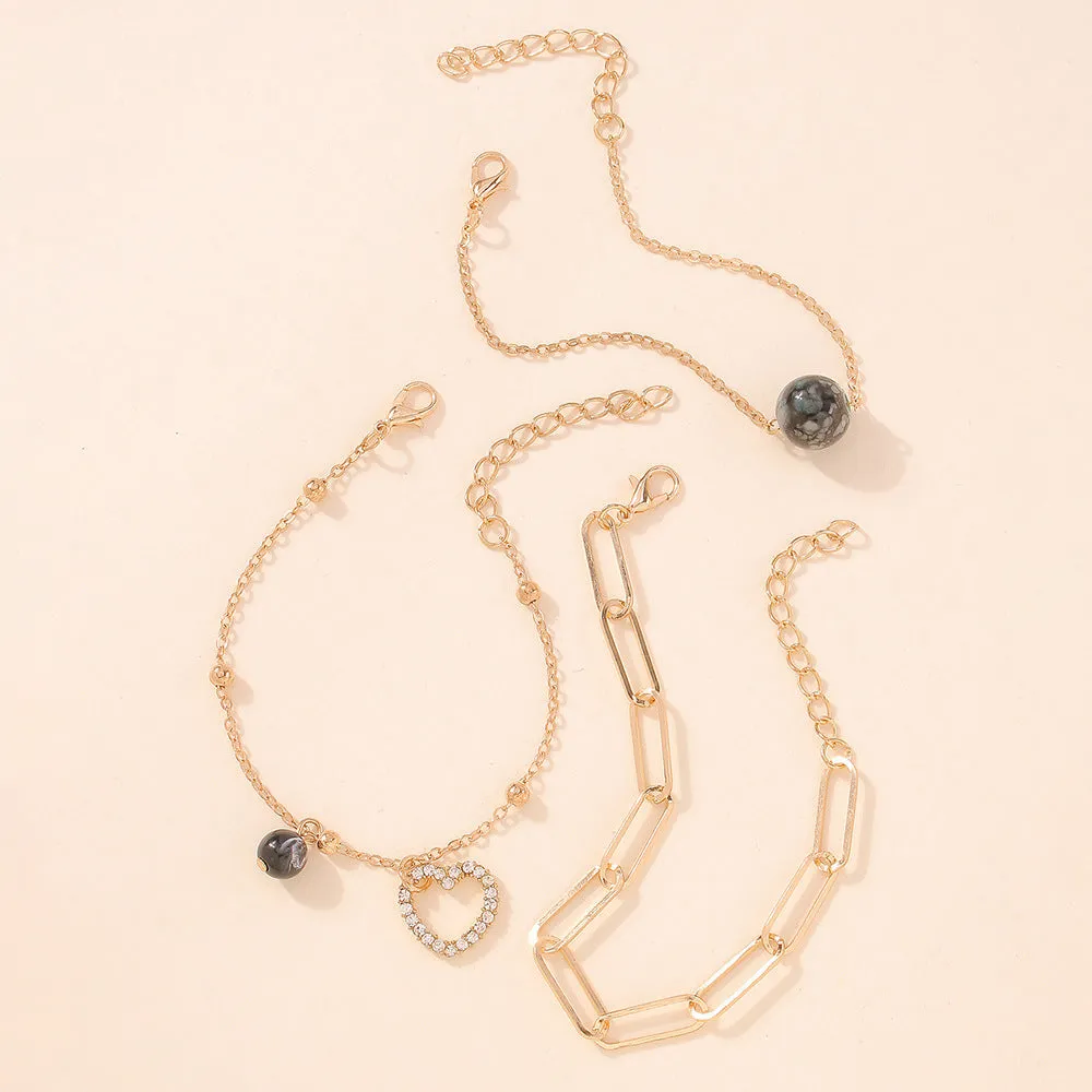 Creative Heart-shaped Chain Bracelet