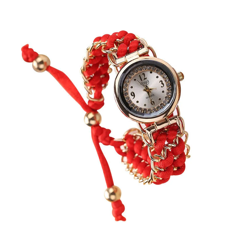 Creative Watch Women's Woven Telescopic Rope Brace Lace Bracelet Pieces