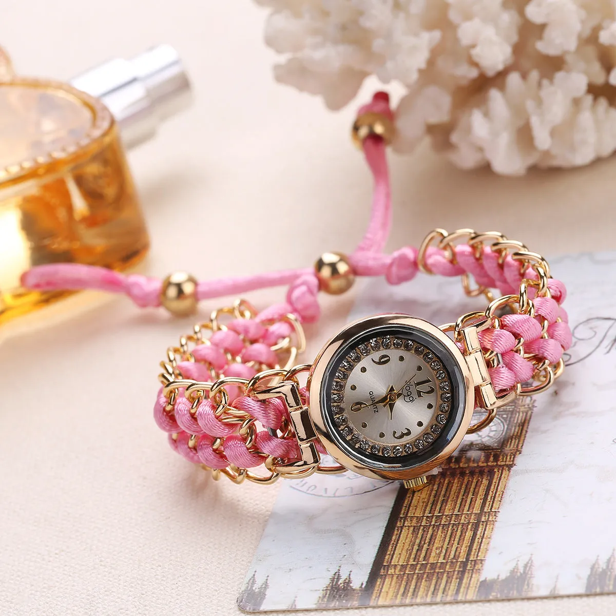Creative Watch Women's Woven Telescopic Rope Brace Lace Bracelet Pieces