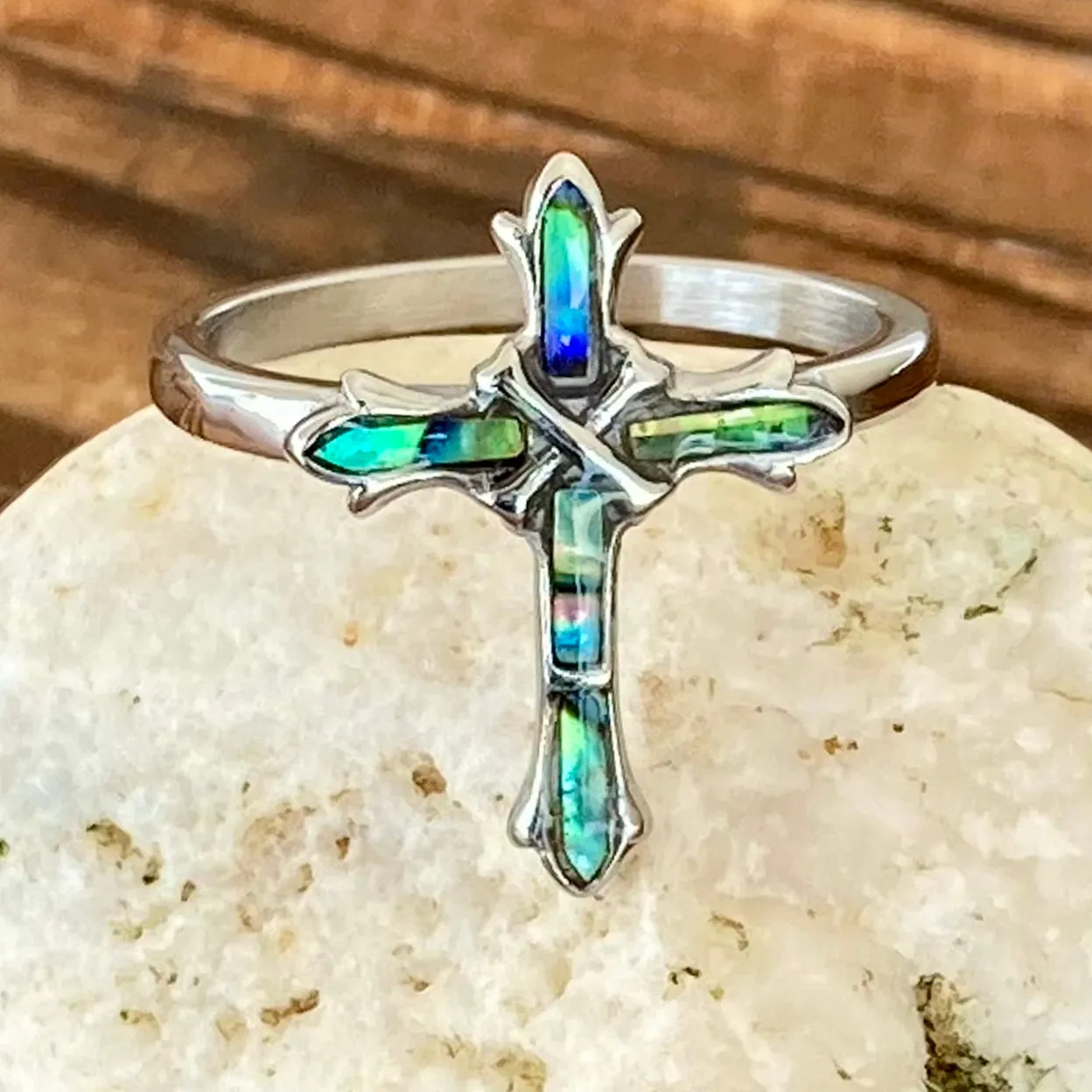 Cross Ring - Sea Shell - R71