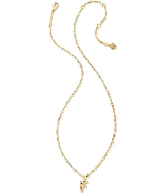 Crystal Letter Gold Short Pendant Necklace in White Crystal