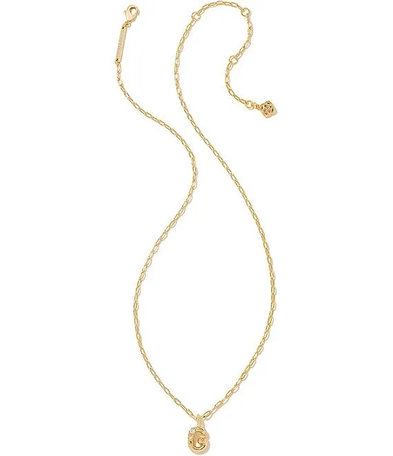 Crystal Letter Gold Short Pendant Necklace in White Crystal