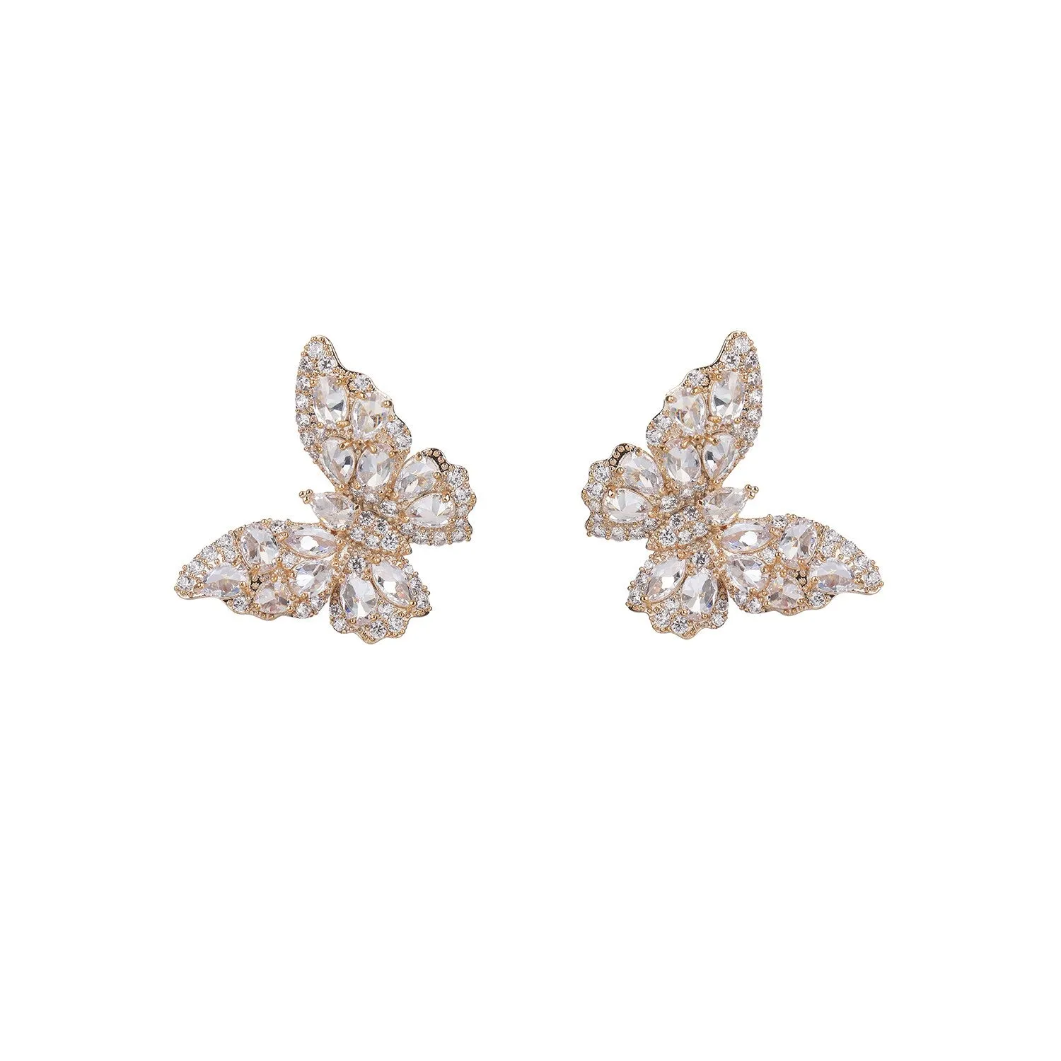 Cubic Zircon CZ Butterfly Earrings for Wedding, Crystals Drop Earring for Bride, Women Girl Birthday Party Jewelry CE11265