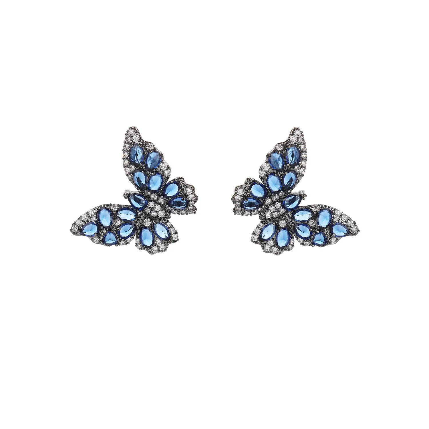 Cubic Zircon CZ Butterfly Earrings for Wedding, Crystals Drop Earring for Bride, Women Girl Birthday Party Jewelry CE11265