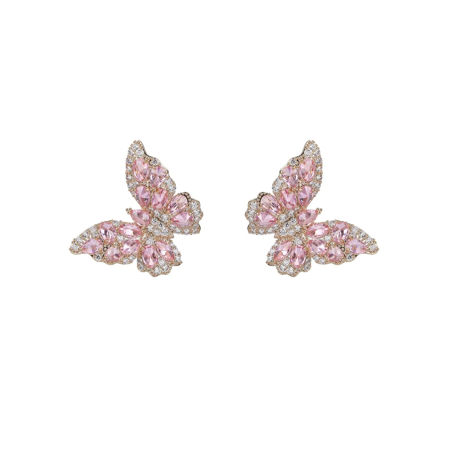 Cubic Zircon CZ Butterfly Earrings for Wedding, Crystals Drop Earring for Bride, Women Girl Birthday Party Jewelry CE11265