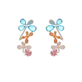 Cubic Zircon CZ Butterfly Earrings for Wedding, Crystals Earring for Bride, Women Girl Birthday Party Jewelry CE11421