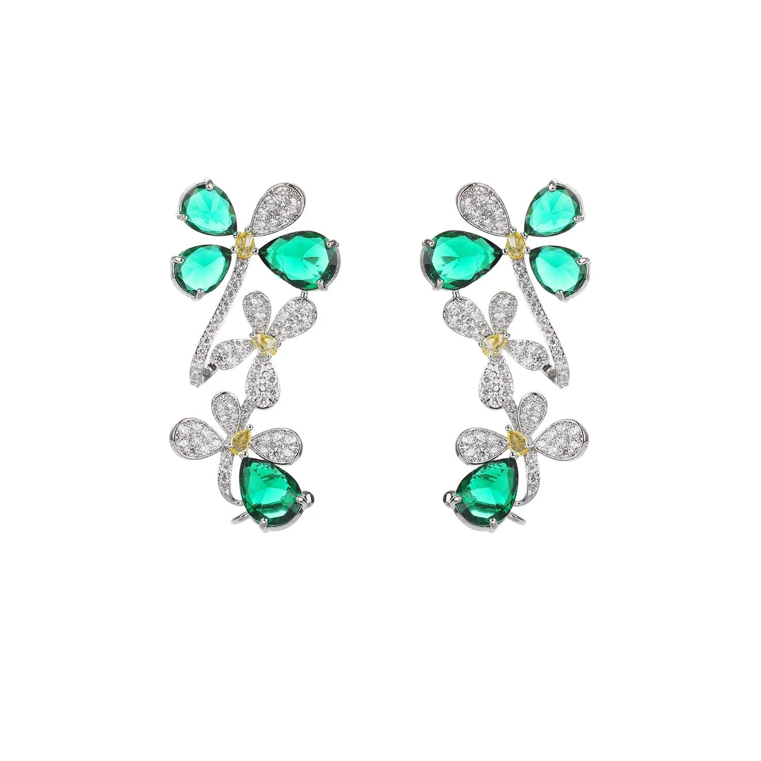 Cubic Zircon CZ Butterfly Earrings for Wedding, Crystals Earring for Bride, Women Girl Birthday Party Jewelry CE11421