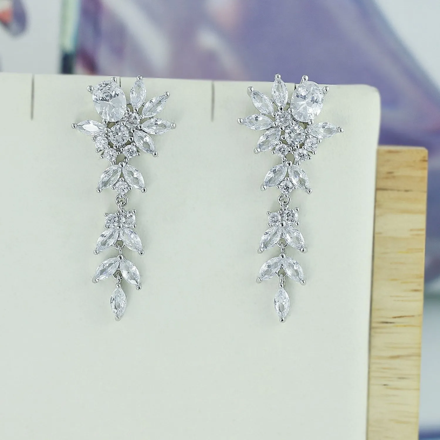 Cubic Zircon CZ Wedding Drop Dangle Earring CE10576