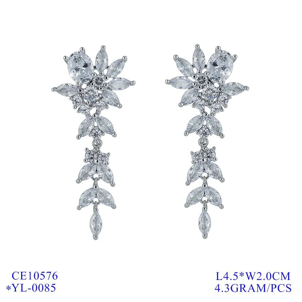 Cubic Zircon CZ Wedding Drop Dangle Earring CE10576