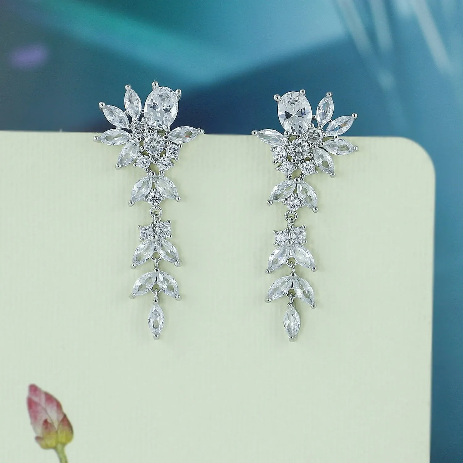 Cubic Zircon CZ Wedding Drop Dangle Earring CE10576