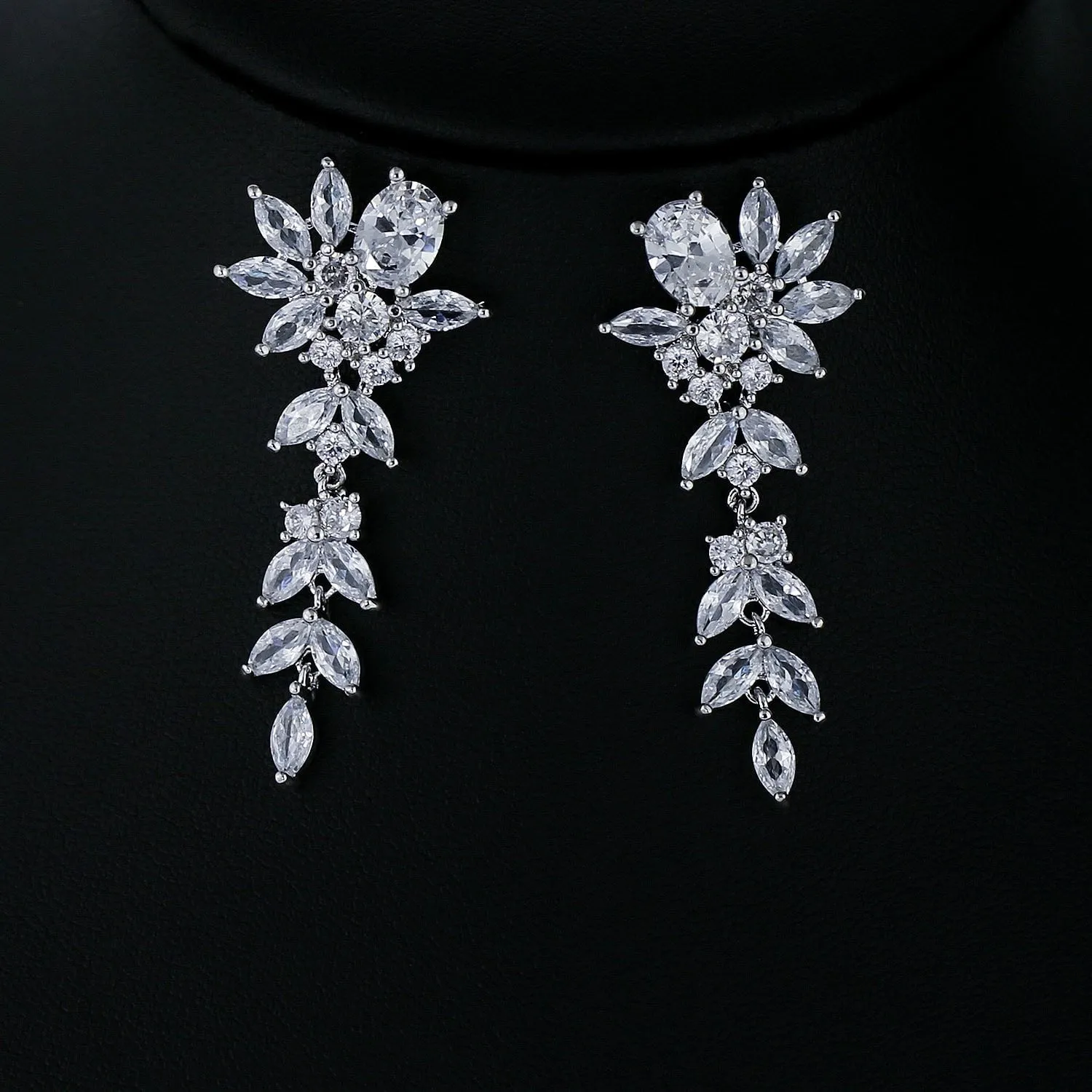 Cubic Zircon CZ Wedding Drop Dangle Earring CE10576