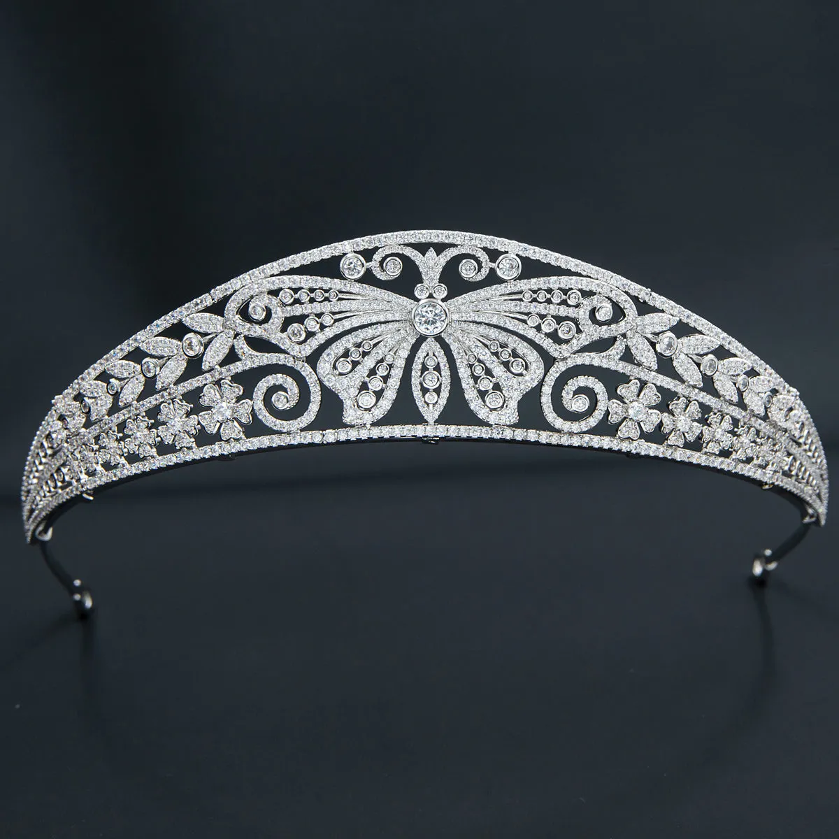 Cubic Zirconia Butterfly Royal Tiara Wedding,Crystal Tiaras for Bride Party Jewelry CH10359