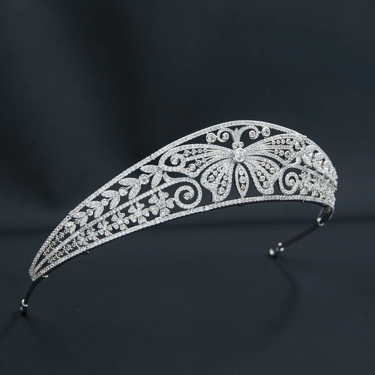 Cubic Zirconia Butterfly Royal Tiara Wedding,Crystal Tiaras for Bride Party Jewelry CH10359