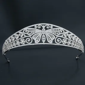 Cubic Zirconia Butterfly Royal Tiara Wedding,Crystal Tiaras for Bride Party Jewelry CH10359