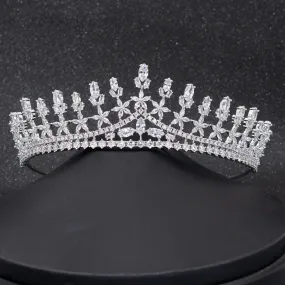 Cubic Zirconia Wedding Bridal Flower Tiara  CH10312