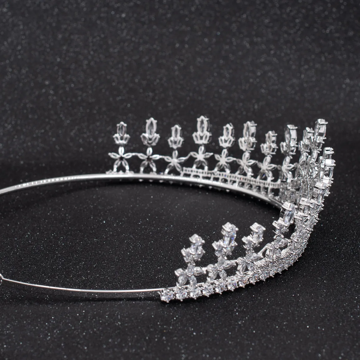 Cubic Zirconia Wedding Bridal Flower Tiara  CH10312