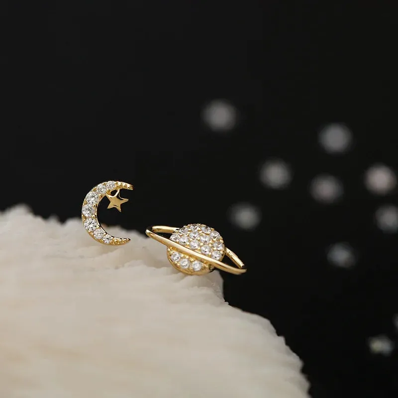 Dainty Crystal Zircon Holiday Snowflake Stud & Drop Charm Earrings