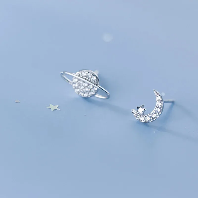 Dainty Crystal Zircon Holiday Snowflake Stud & Drop Charm Earrings