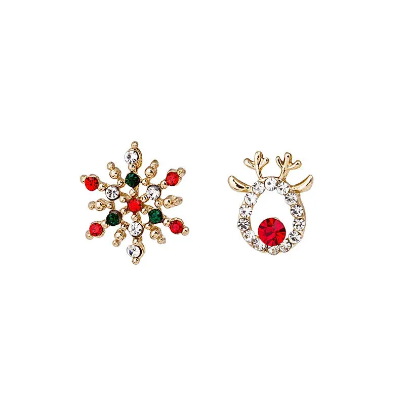 Dainty Crystal Zircon Holiday Snowflake Stud & Drop Charm Earrings