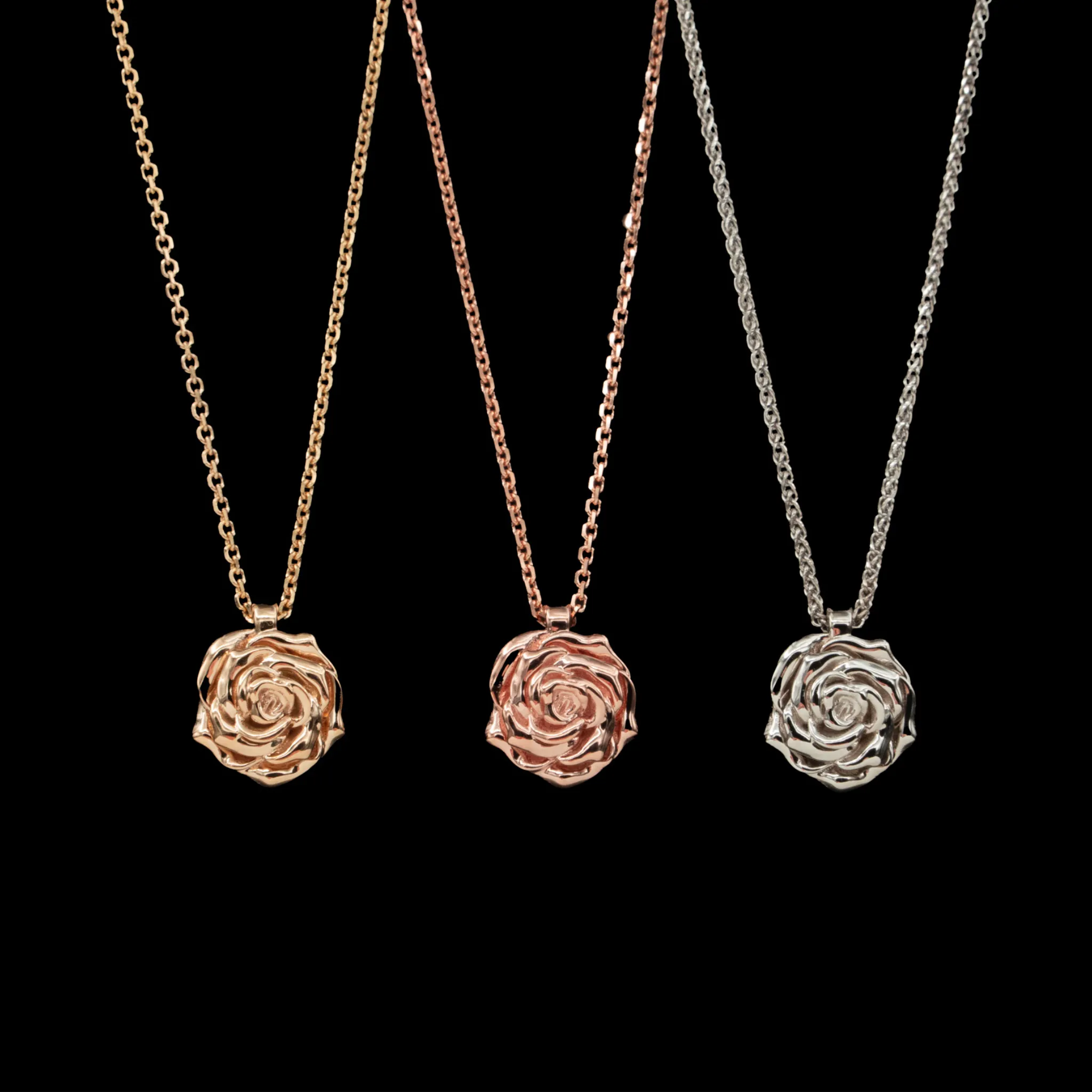 Dainty Rose Necklace In Gold