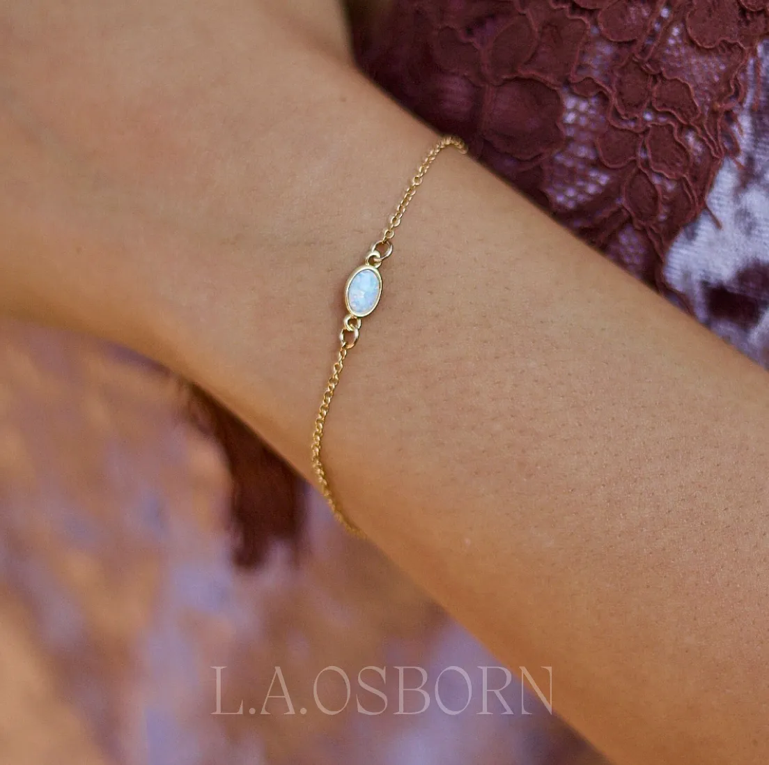 Dainty White Opal Bracelet