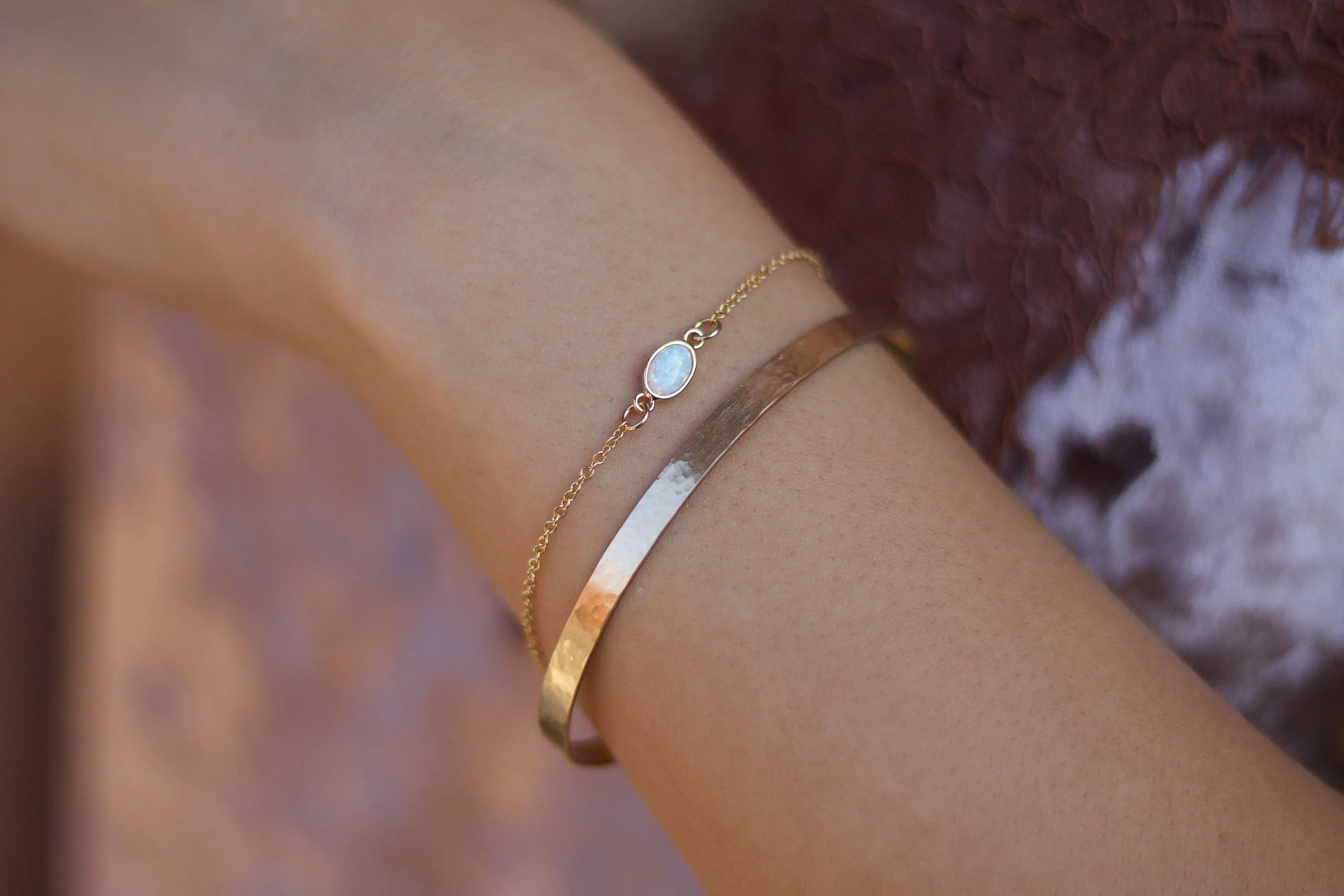 Dainty White Opal Bracelet