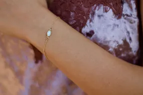 Dainty White Opal Bracelet