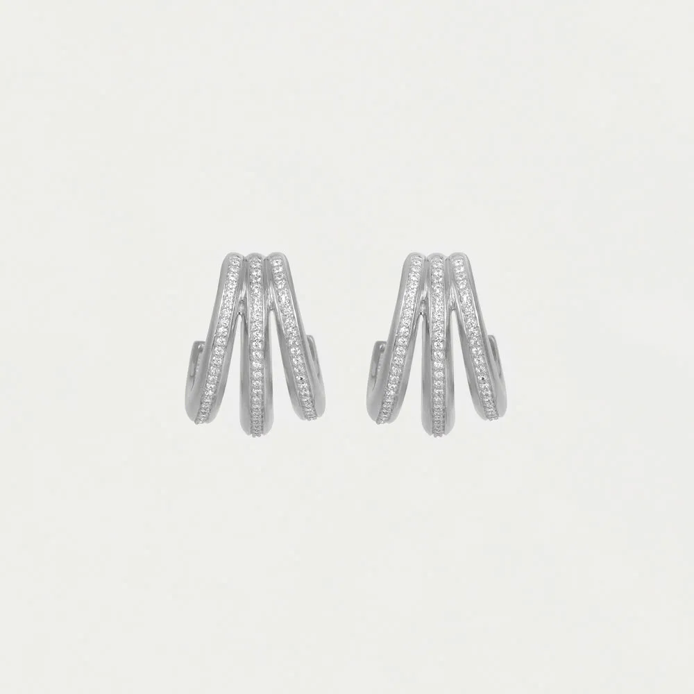 Dauphine Pavé Hoop Earrings