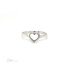 Delicate Heart Outline Ring