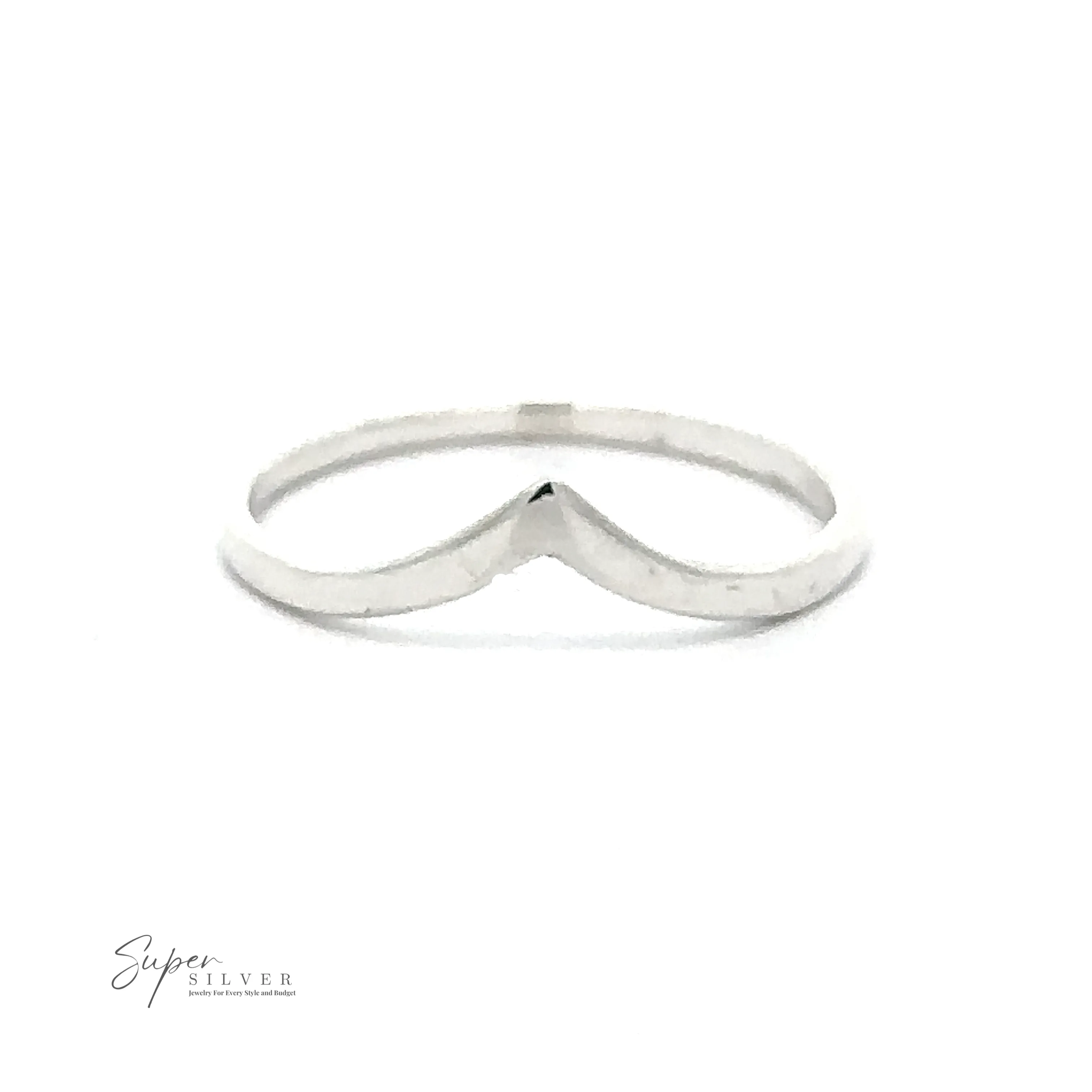 Delicate Silver Chevron Ring