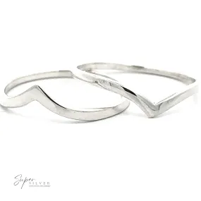 Delicate Silver Chevron Ring