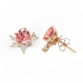 Delilah Pink Lab Grown Sapphire Stud Earrings with Lab Grown Diamonds Jackets