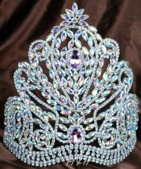 Deluxe Large Austrian Crystal Tiara Handmade Pageant Bridal Crown Hair Accessory