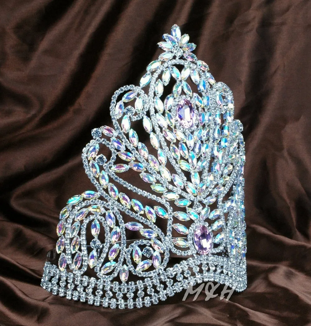 Deluxe Large Austrian Crystal Tiara Handmade Pageant Bridal Crown Hair Accessory