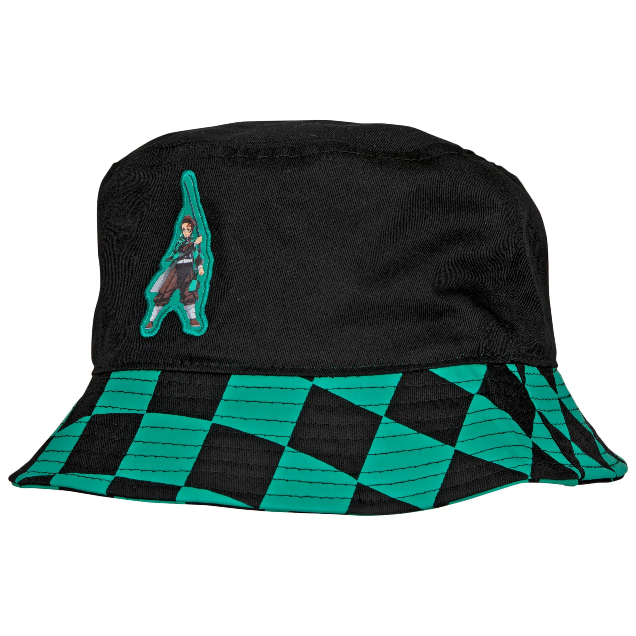 Demon Slayer Tanjiro Bucket Hat w/ Checkered Brim
