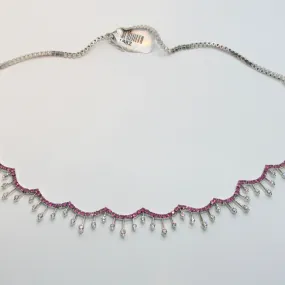Diamond and Pink Sapphire Necklace