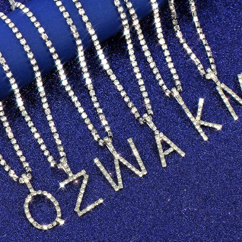 Diamond Initial Necklace, Alphabet Necklace, Personalized Jewelry, A to Z Letter Necklace, Dainty Necklace, Monogram Necklace, Gift for Her