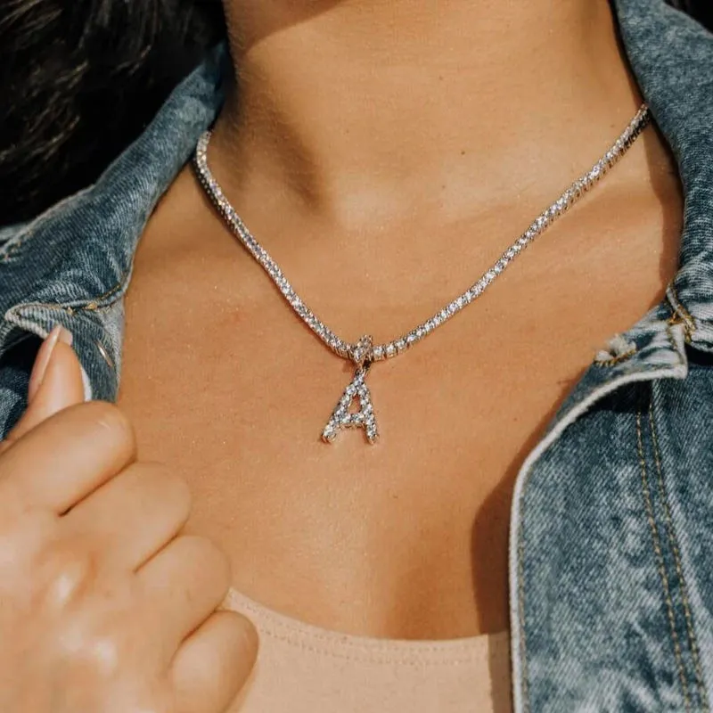 Diamond Initial Necklace, Alphabet Necklace, Personalized Jewelry, A to Z Letter Necklace, Dainty Necklace, Monogram Necklace, Gift for Her