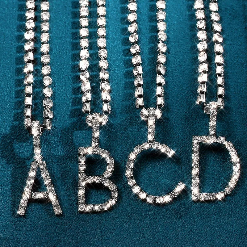 Diamond Initial Necklace, Alphabet Necklace, Personalized Jewelry, A to Z Letter Necklace, Dainty Necklace, Monogram Necklace, Gift for Her