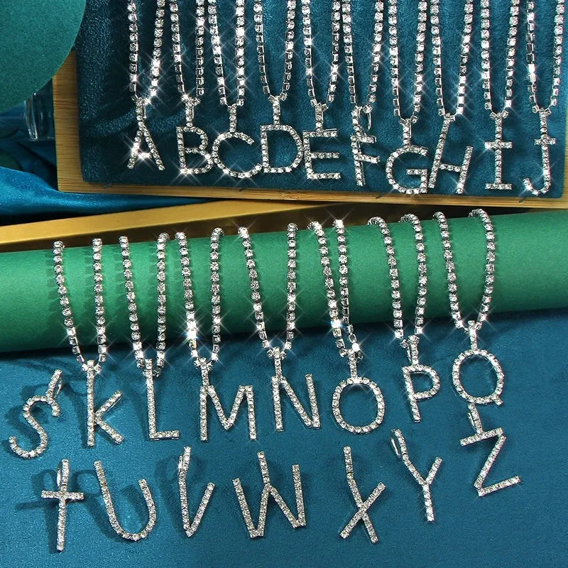 Diamond Initial Necklace, Alphabet Necklace, Personalized Jewelry, A to Z Letter Necklace, Dainty Necklace, Monogram Necklace, Gift for Her
