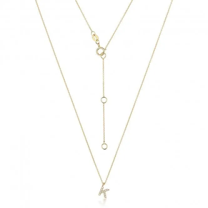 Diamond Jewellery 18ct Gold Diamond Initial Necklace NDQ154/K