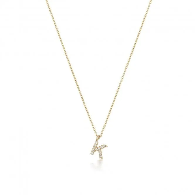 Diamond Jewellery 18ct Gold Diamond Initial Necklace NDQ154/K