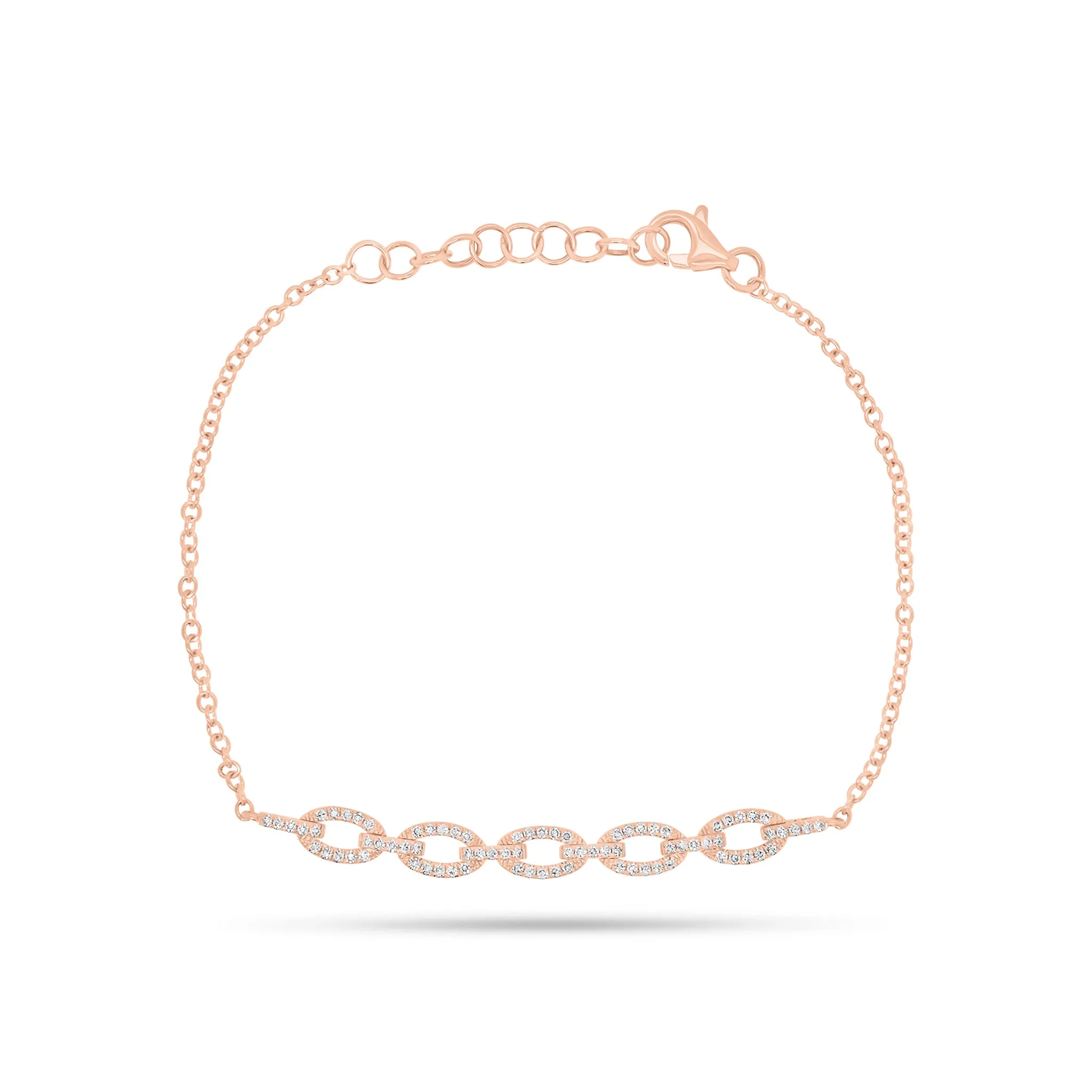 Diamond Oval Link Fashion Bracelet
