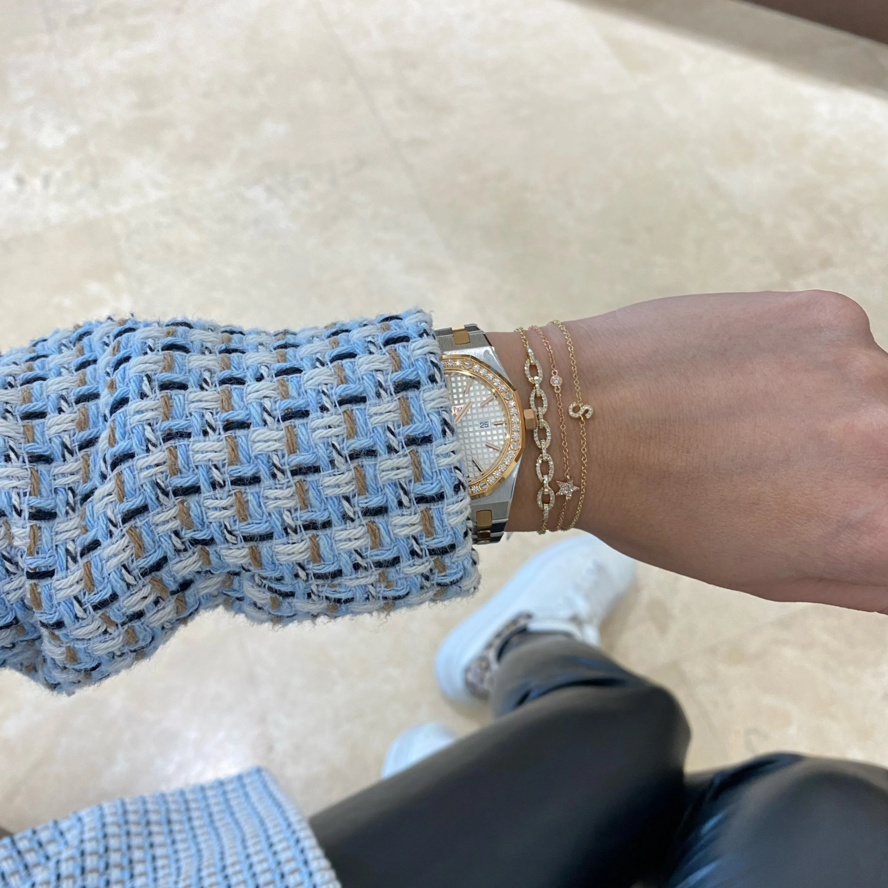 Diamond Oval Link Fashion Bracelet
