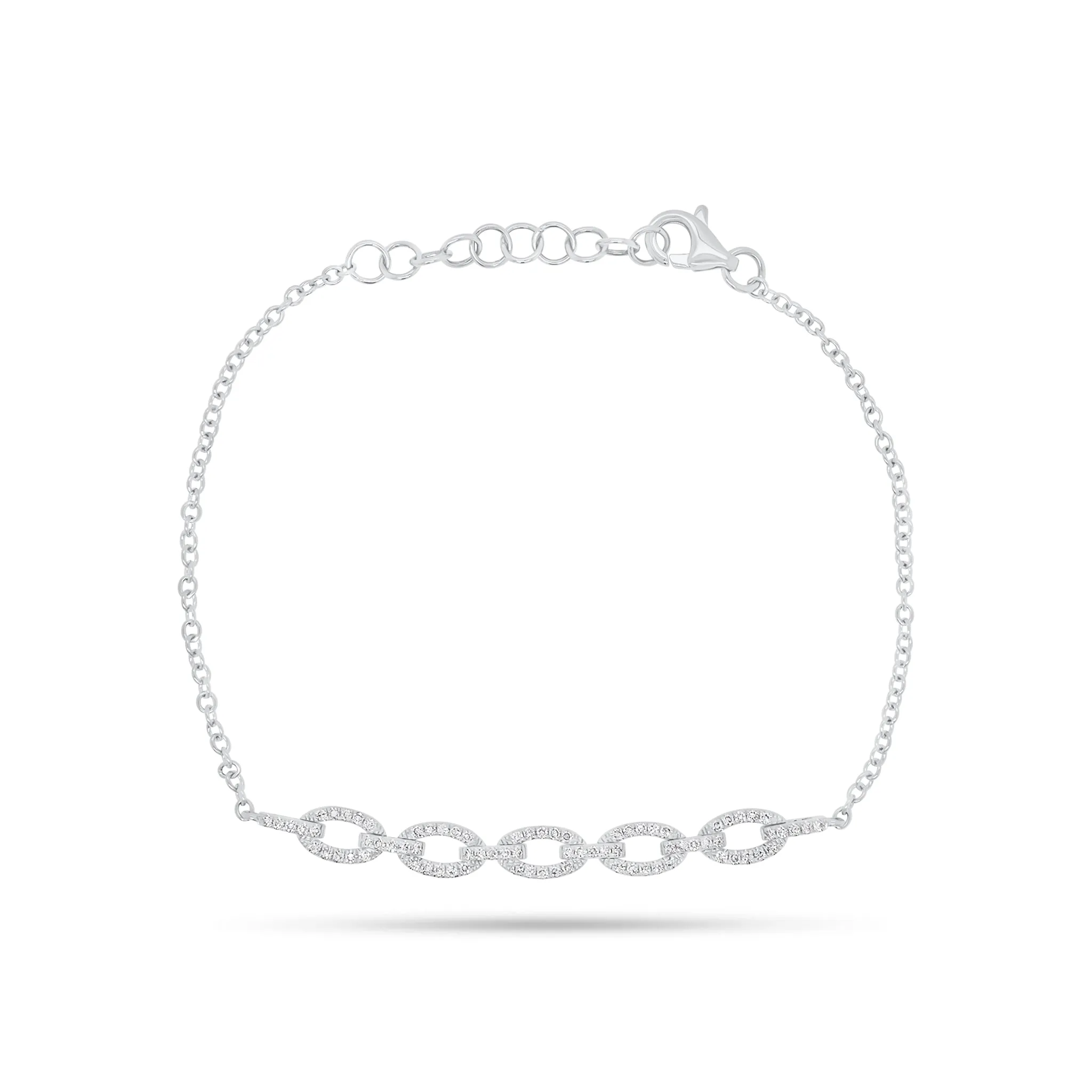 Diamond Oval Link Fashion Bracelet