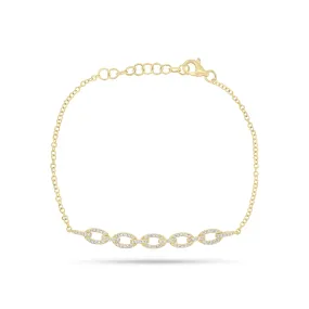 Diamond Oval Link Fashion Bracelet