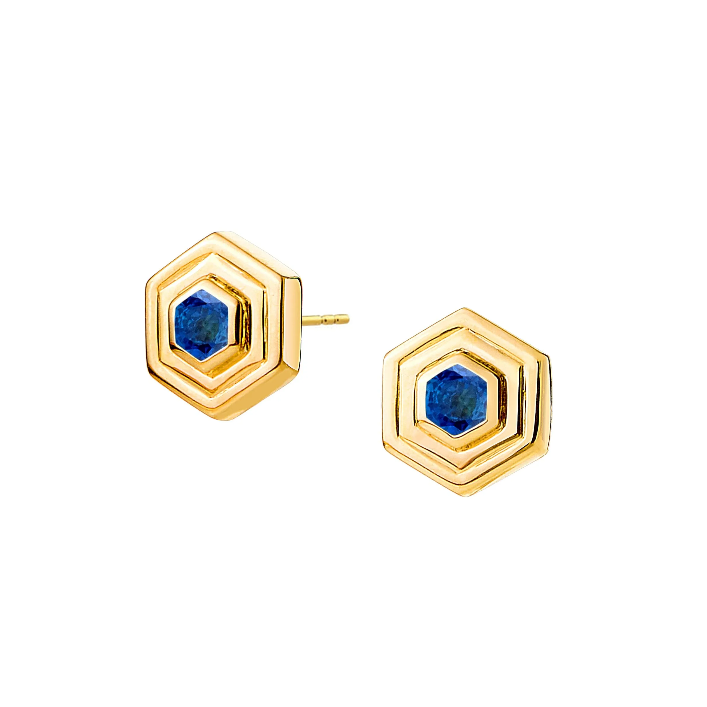 Double Bezel Hex Studs