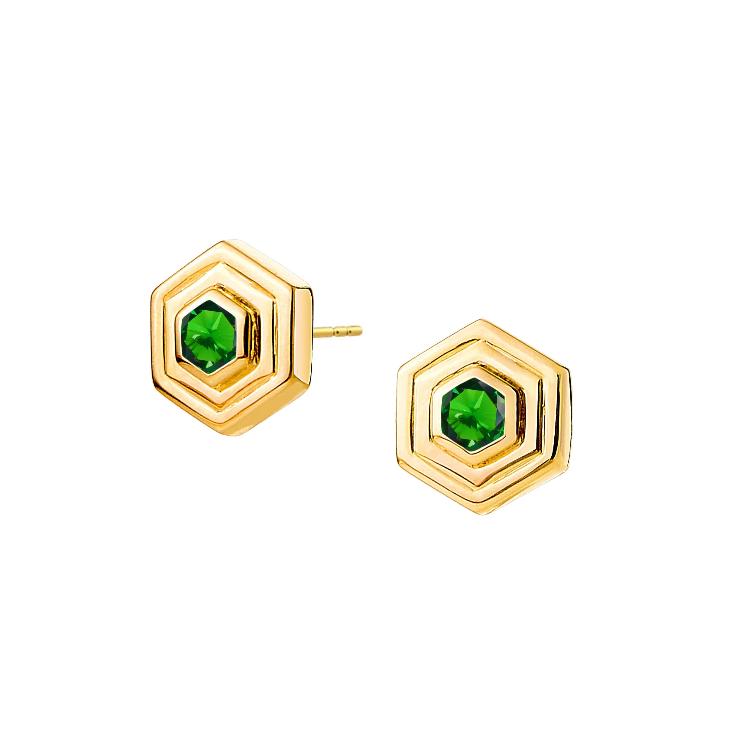 Double Bezel Hex Studs