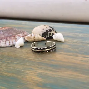 Double Dotted Band Toe Ring (Single)