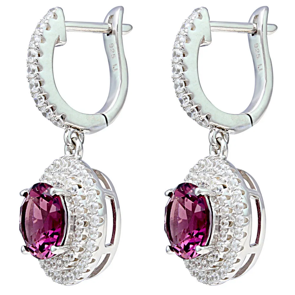 Double Oval Cluster CZ Earrings IJ15CSSER027